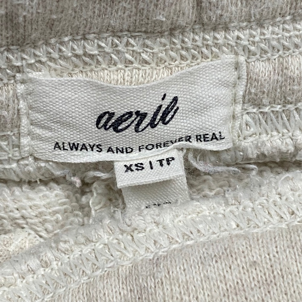 Aerie Jogger Sweatpants Womens XS Cream Off White‎ Fleece Relaxed Cozycore - Picture 4 of 6